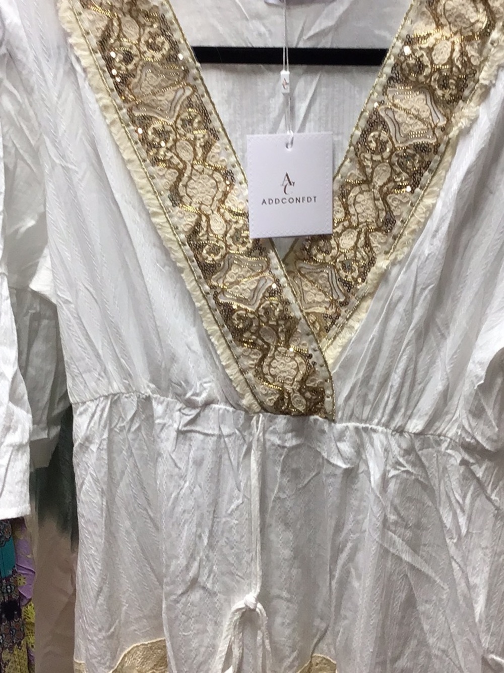 large white dress sequin front